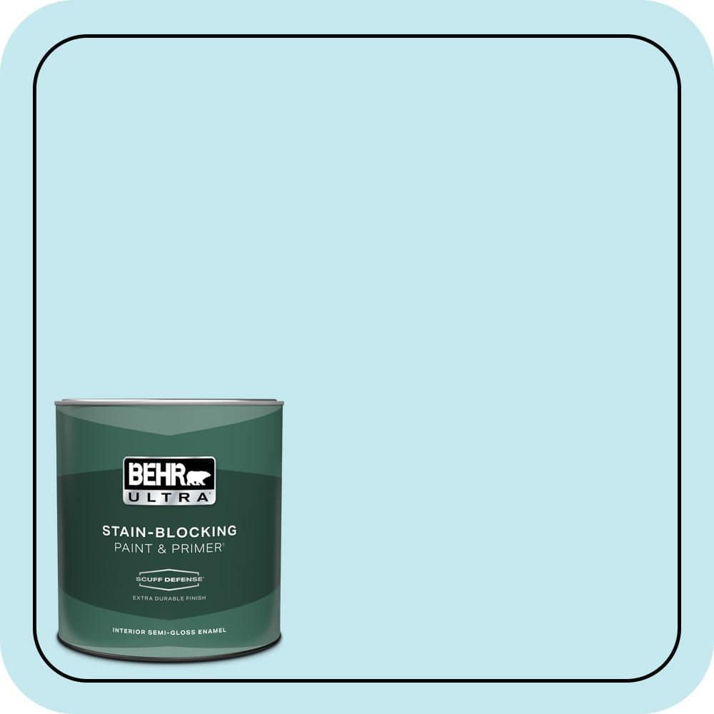 BEHR ULTRA 1 qt. #P480-1 Niagara Mist Extra Durable Semi-Gloss Enamel Interior Paint & Primer