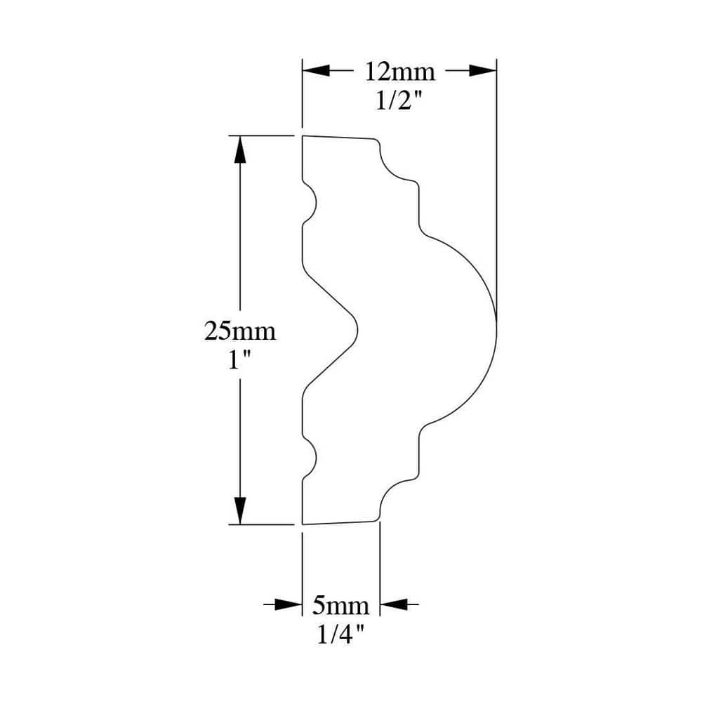 ORAC DECOR 1/2 in. D x 1 in. W x 78-3/4 in. L . Primed White Plain Flexible Polyurethane Panel Moulding (2-Pack) (2)