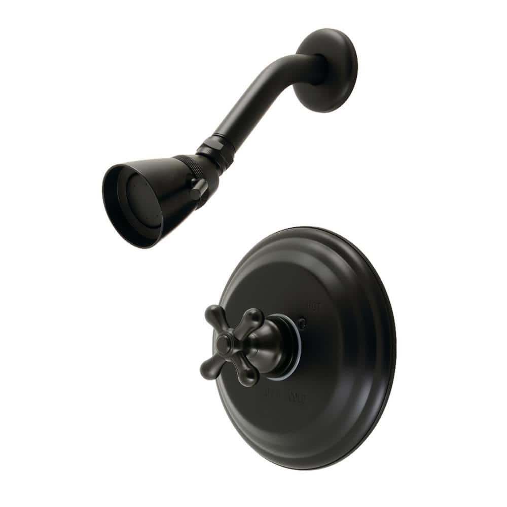 Kingston Brass Restoration Single Handle 1-Spray Shower Faucet 1.8 GPM with Corrosion Resistant in Matte Black (1)