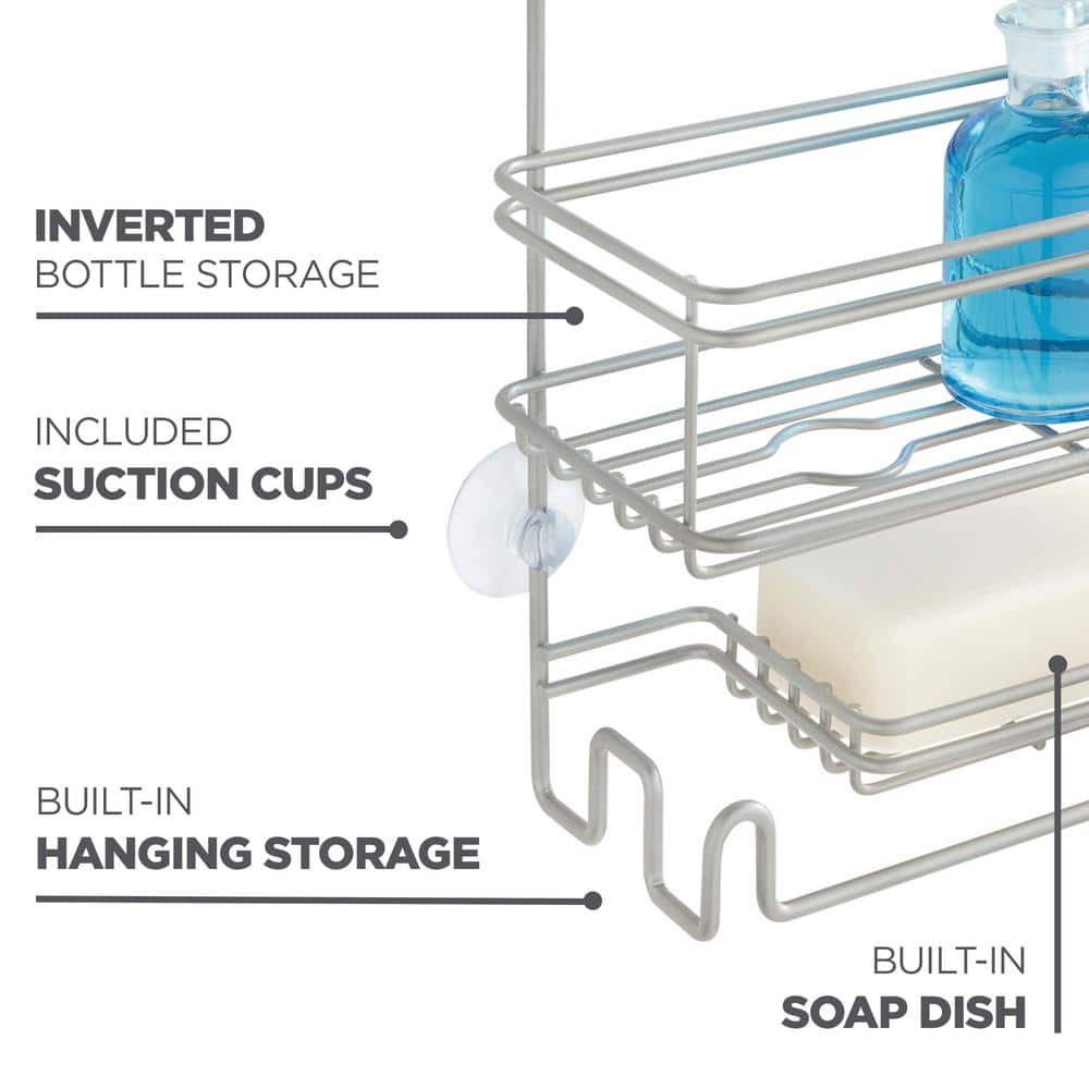 Glacier Bay Large Over-the-Shower Caddy with 2 Shelves and Soap Dish in Satin Nickel (4)