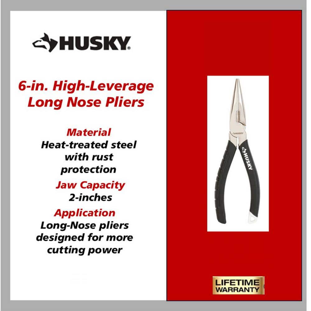 Husky 6 in. H Leverage Long Nose Pliers (4)