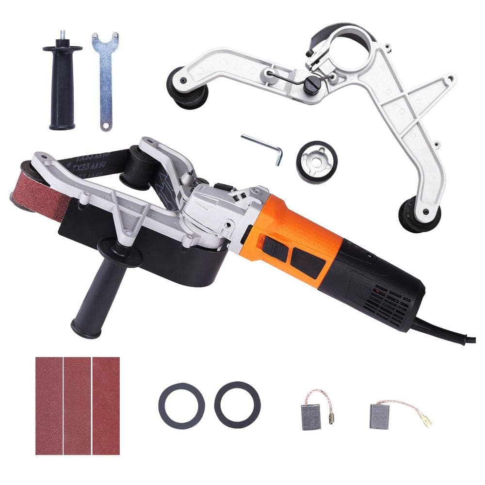 SKYSHALO Pipe Tube Polisher Sander, 1000 W Pipe Belt Sander with 6 Speeds 1100-3200rpm, Professional Belt Sander Grinding Machine