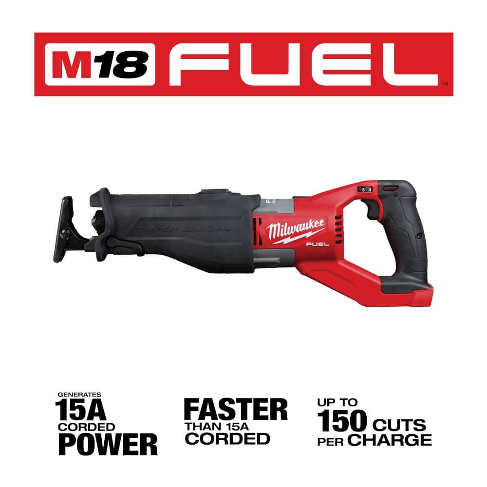 Milwaukee M18 FUEL 18-Volt Lithium-Ion Brushless Cordless Super Sawzall Orbital Reciprocating Saw W/PACKOUT Radio (3)