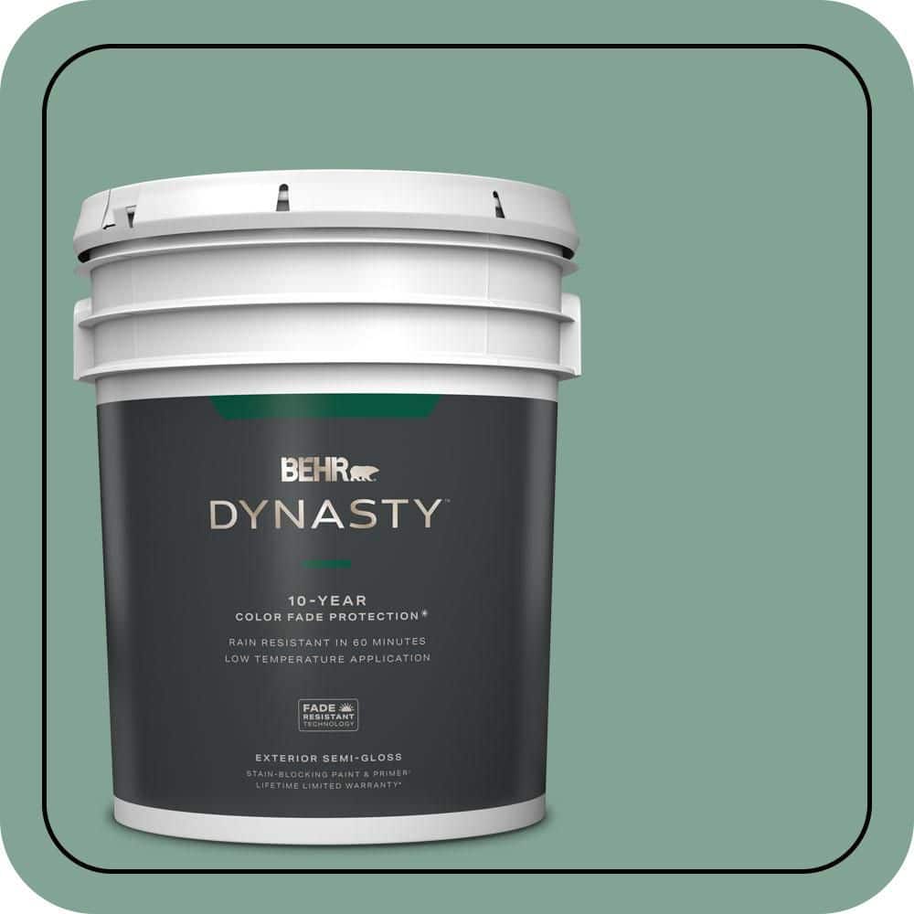 BEHR DYNASTY 5 gal. #470F-4 Aspen Aura Semi-Gloss Enamel Exterior Stain-Blocking Paint & Primer