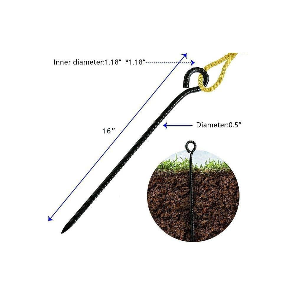 Laybus 6 Pcs 0.5 Diameter in. 16 in. Rebar Stakes, Heavy Duty Baking Paint Metal Stakes for Outdoor Travel (2)
