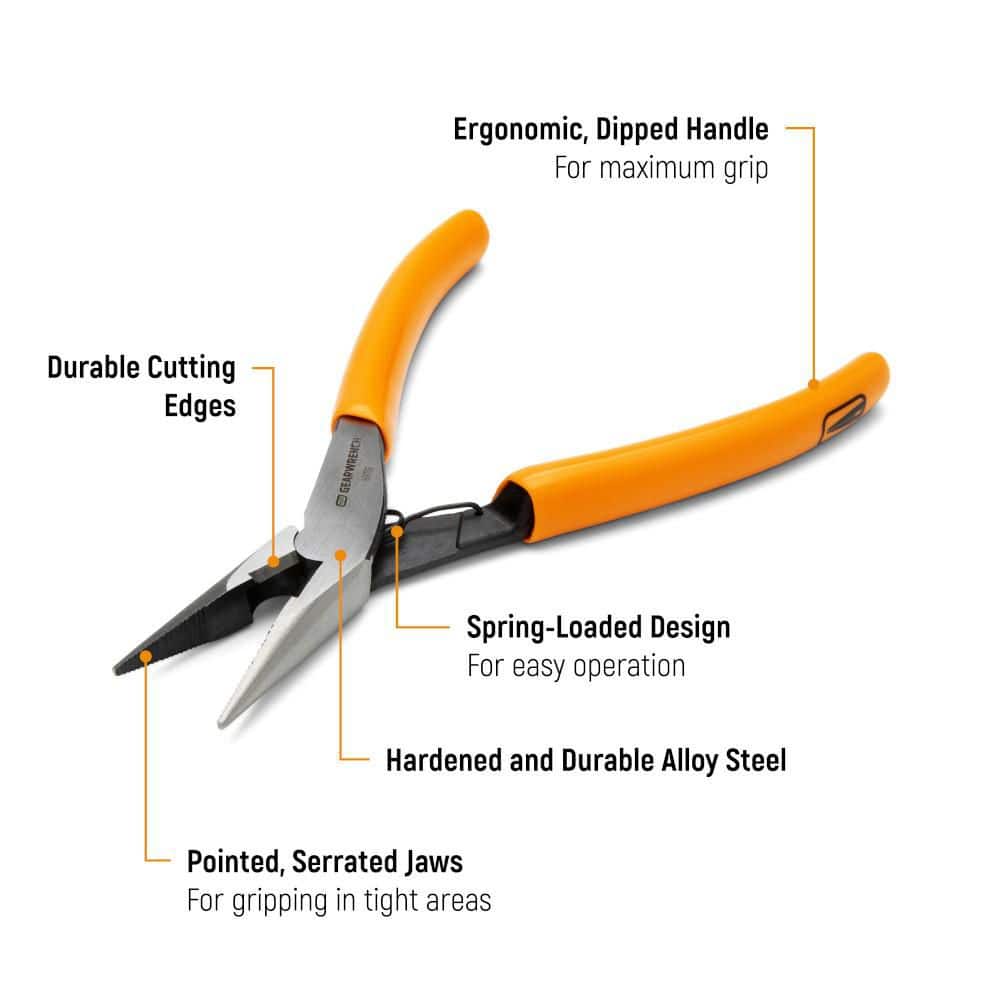 GEARWRENCH 5-1/4 in. Precision Mini Long Nose Plier (2)