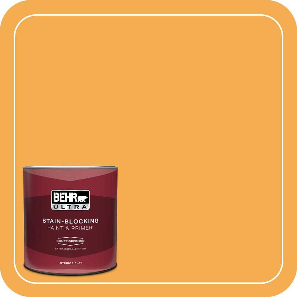 BEHR ULTRA 1 qt. #290B-6 Squash Extra Durable Flat Interior Paint & Primer