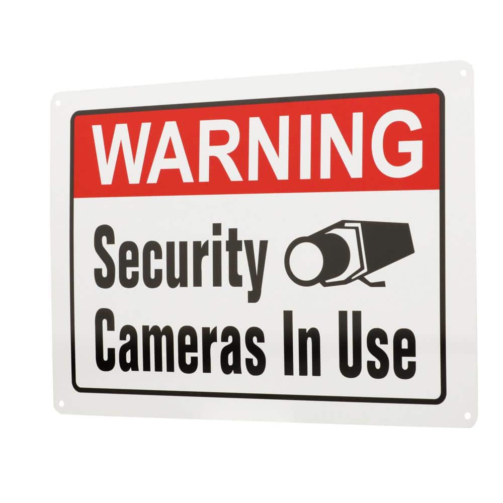 Everbilt 10 in. x 14 in. Aluminium Security Cameras In Use Sign (2)