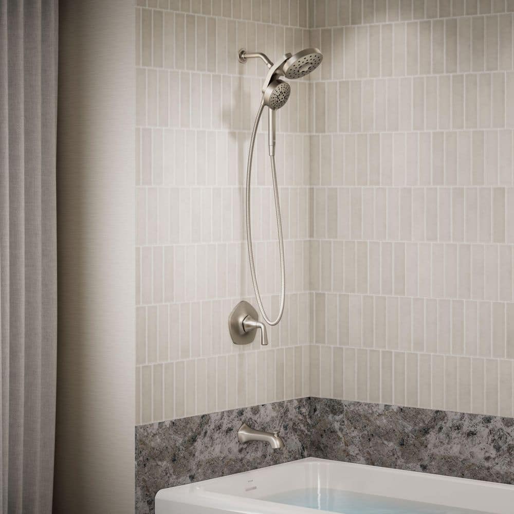 KOHLER Sundae Single Handle 1-Spray Tub and Shower Faucet 1.75 GPM in. Vibrant Brushed Nickel (Valve Included) (3)