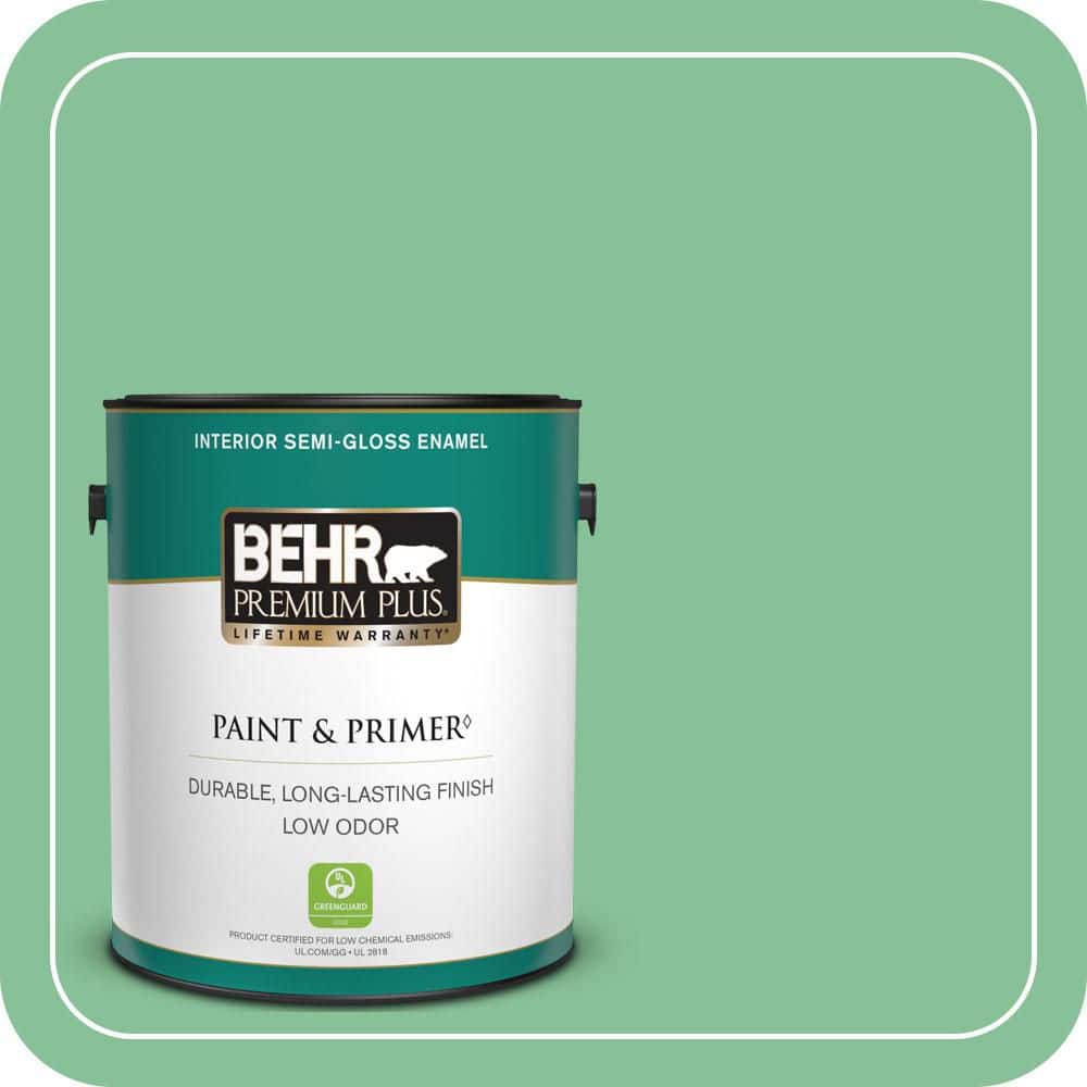 BEHR PREMIUM PLUS 1 gal. #MQ6-40 Country Weekend Semi-Gloss Enamel Low Odor Interior Paint & Primer