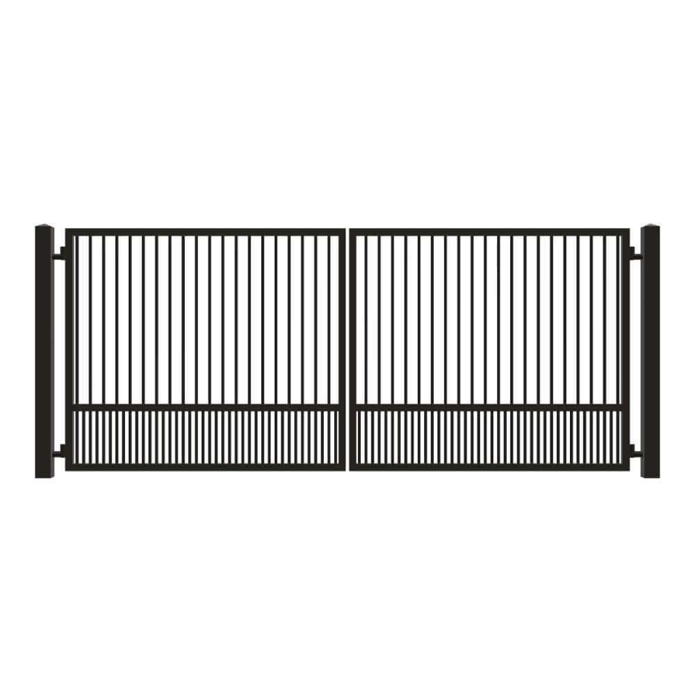Unbranded Driveway Gate — Swing, Center, Square, Puppy, Black — 178"W x 72"H (1)