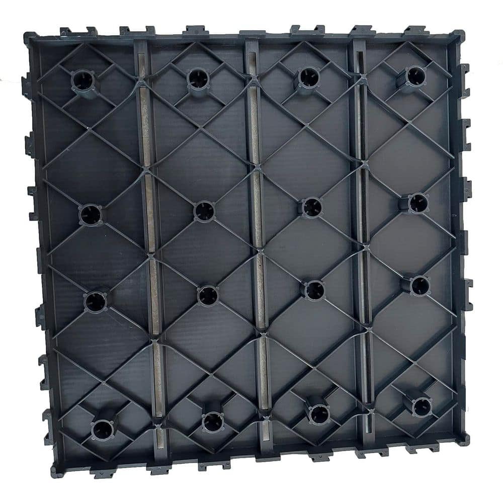 Afoxsos 9 sq. ft. Plastic Interlocking Deck Tiles 9-Pieces Patio 12 x 12 in. Waterproof Outdoor Flooring All Weather in Gray PVC (3)