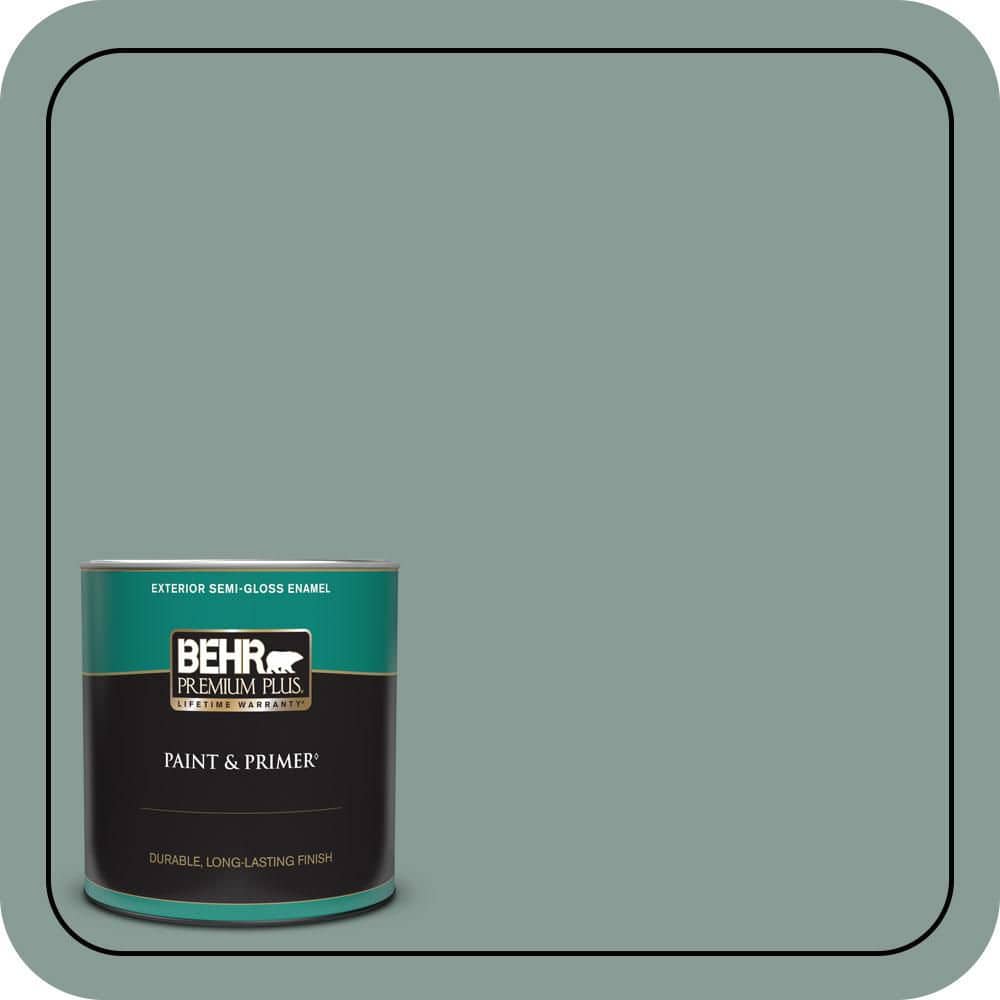BEHR PREMIUM PLUS 1 qt. #490F-5 Cloud Burst Semi-Gloss Enamel Exterior Paint & Primer