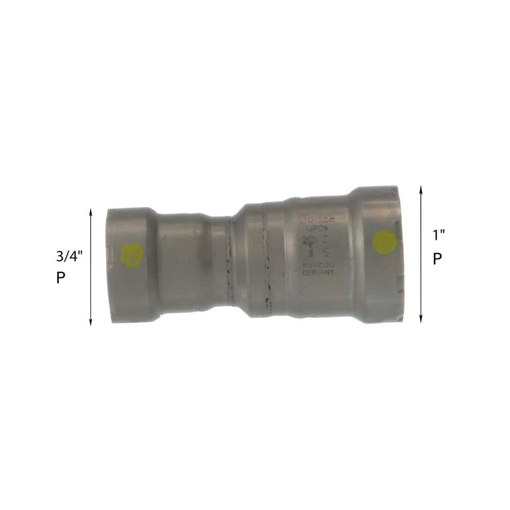 Viega MegaPressG 1 in. x 3/4 in. Press Fit Carbon Steel Reducer (Gas Only) (2)