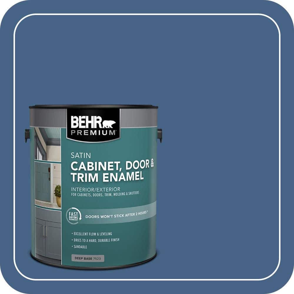 BEHR PREMIUM 1 gal. #PPU15-04 Mosaic Blue Satin Enamel Interior/Exterior Cabinet, Door & Trim Paint
