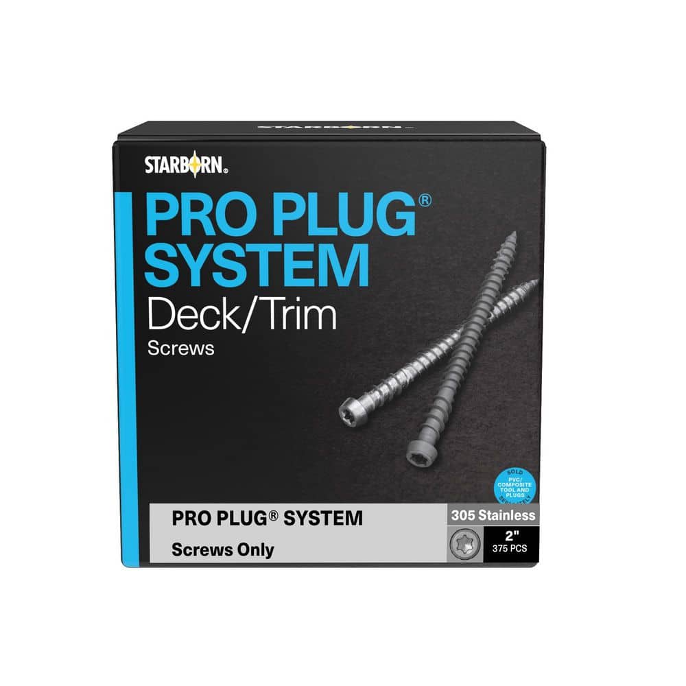 Deckorators 10 x 2 in. Star Trim Head Grade 305 Stainless Steel Composite Deck Screws (375-Pieces) (1)