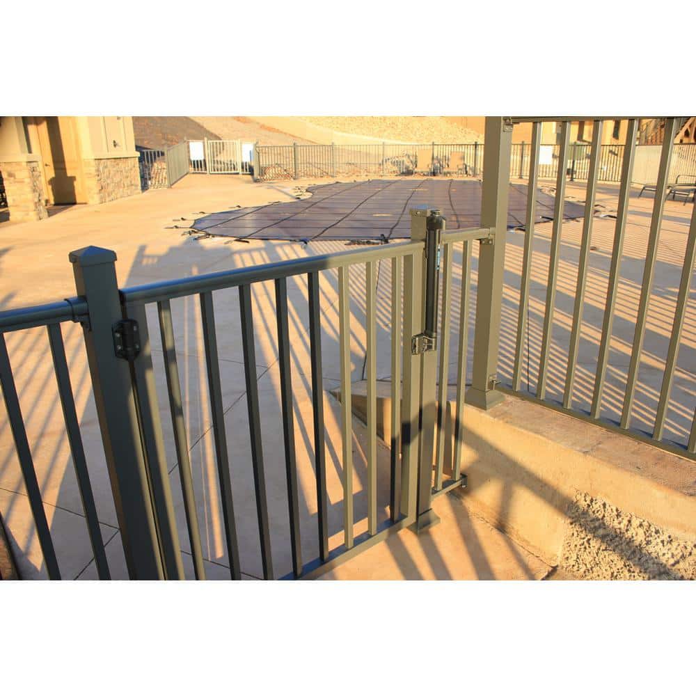 EZ Handrail 36 in x 36 in. Textured Black Pre-Built Aluminum Single-Panel Gate (3)