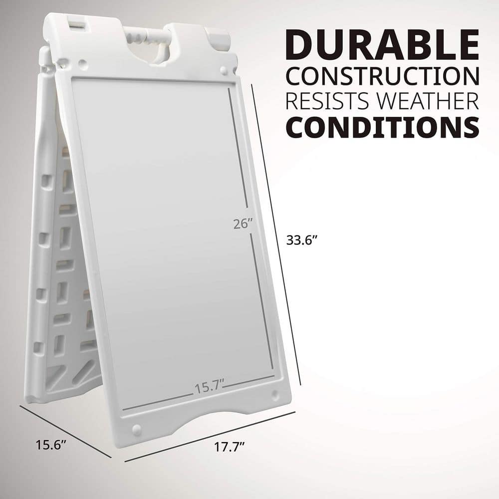 JUMBL Sandwich Board, A Frame Sign Holder 22x28 in., Dual Display Outdoor Sign, White (3)
