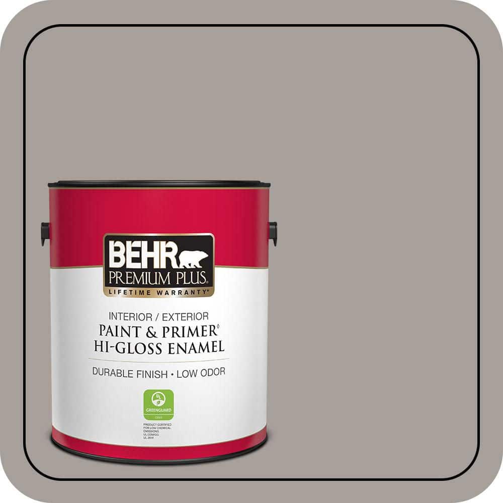 BEHR PREMIUM PLUS 1 gal. #T16-18 Mauve Melody Hi-Gloss Enamel Interior/Exterior Paint & Primer