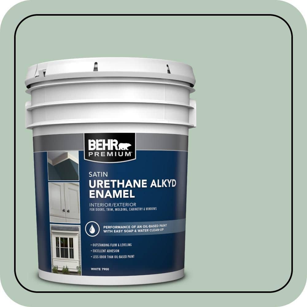 BEHR PREMIUM 5 gal. #S410-3 Ponds Edge Urethane Alkyd Satin Enamel Interior/Exterior Paint