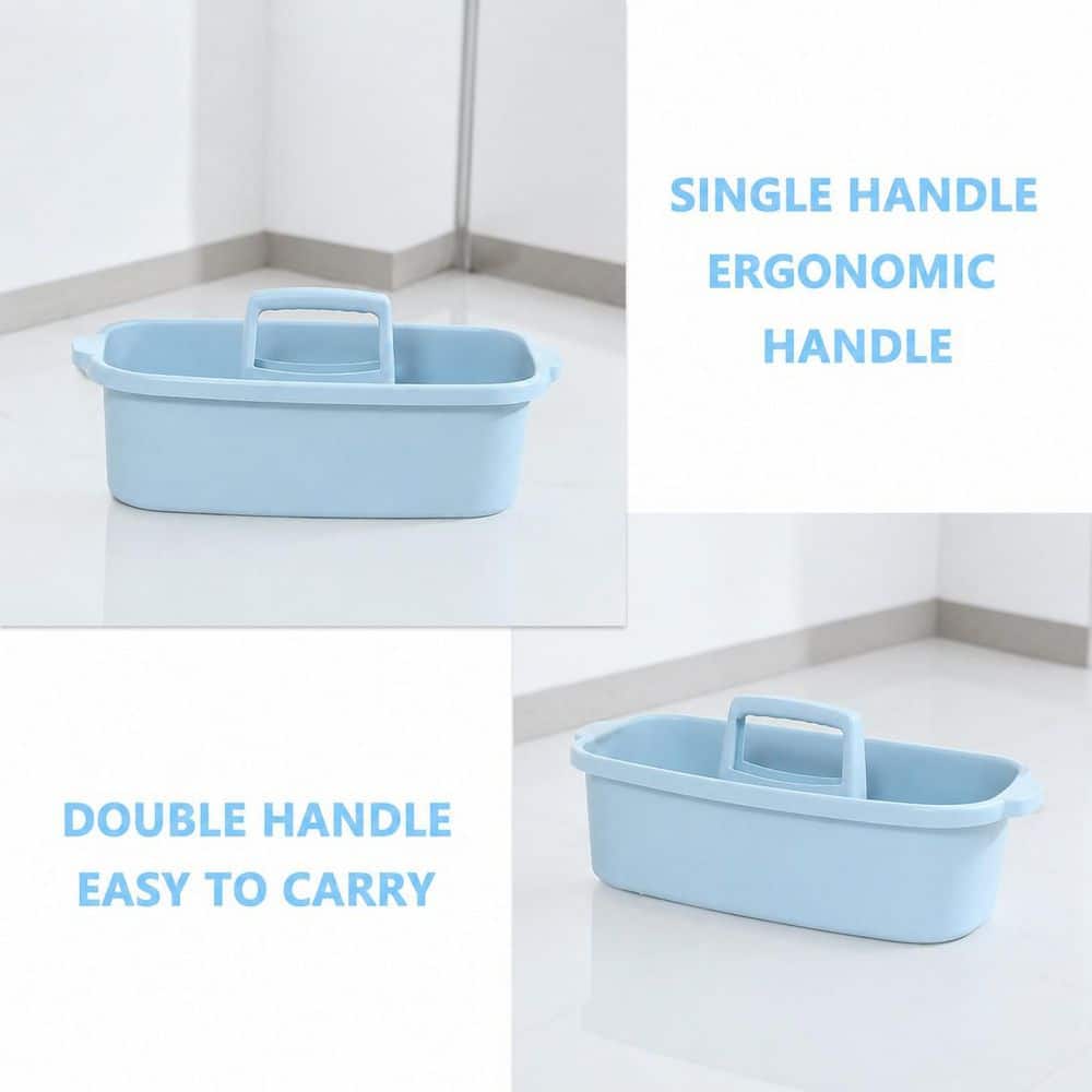 Unbranded Single Pack Brushed Nickel Plastic Portable Shower Caddy Basket Organizer with Carry Handle for Bathroom and Dorm (3)