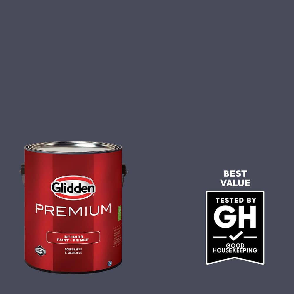 Glidden Premium 1 gal. PPG1043-7 Black Flame Semi-Gloss Interior Latex Paint (1)