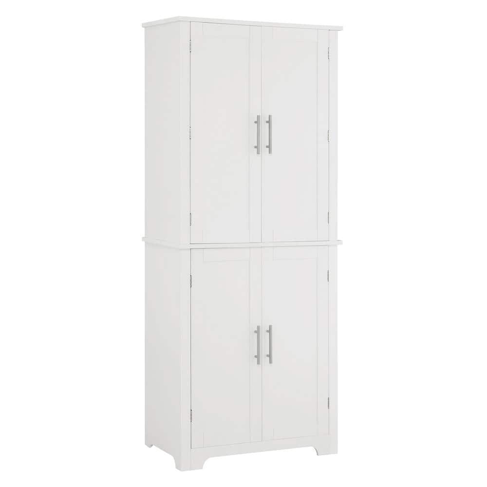 Unbranded 28.15 in. W x 15 in. D x 67.4 in. H White Linen Cabinet Storage Cabinets with Doors, Display Cabinets with Open Shelves (1)