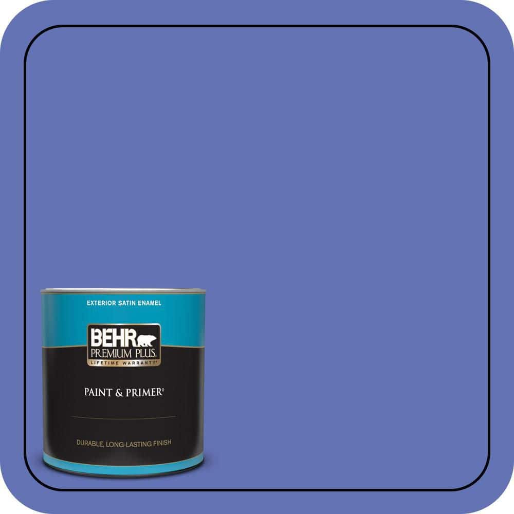 BEHR PREMIUM PLUS 1 qt. #P540-6 Wild Pansy Satin Enamel Exterior Paint & Primer