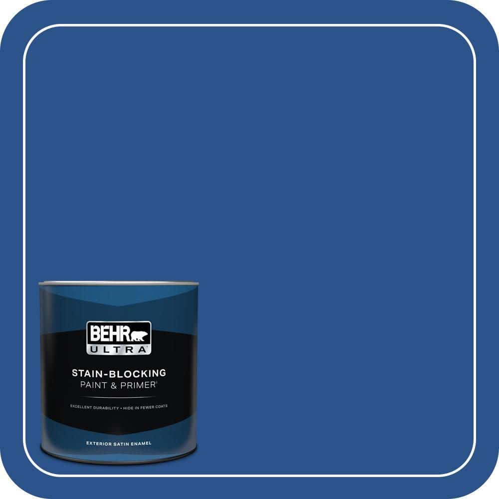 BEHR ULTRA 1 qt. #P520-7 Flashy Sapphire Satin Enamel Exterior Paint & Primer