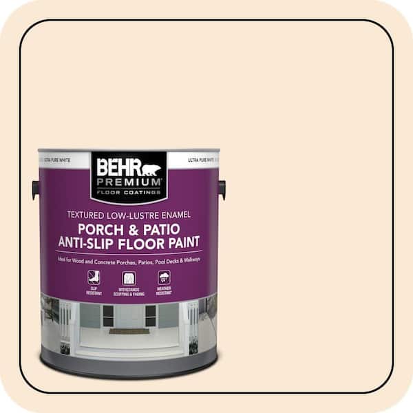BEHR PREMIUM 1 gal. #OR-W05 Almond Milk Textured Low-Lustre Enamel Interior/Exterior Porch and Patio Anti-Slip Floor Paint (2)