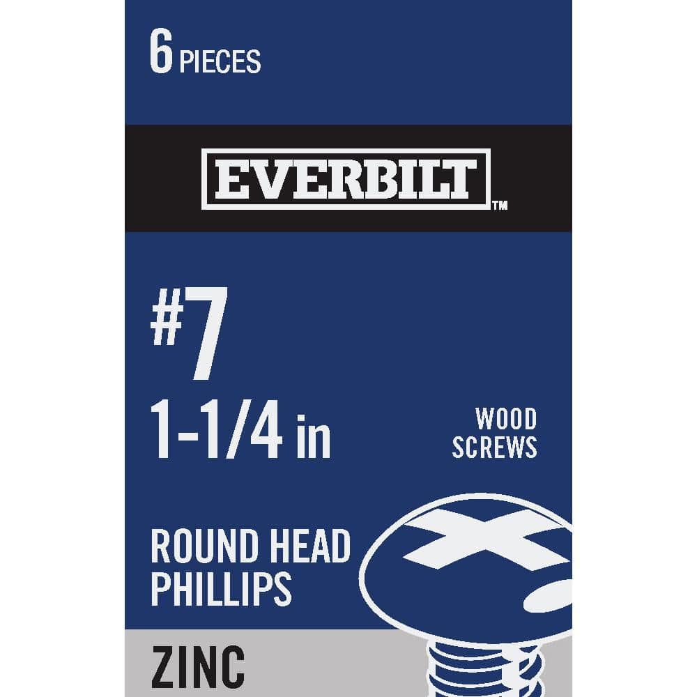 Everbilt #7 . Zinc Plated Phillips Round Head Wood Screw (1)