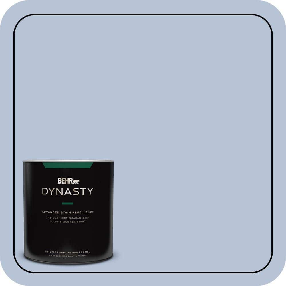 BEHR DYNASTY 1 qt. #610C-3 Virginia Blue Semi-Gloss Enamel Interior Stain-Blocking Paint & Primer