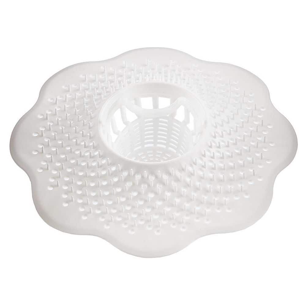 Everbilt Tub Drain Hair Catcher in White