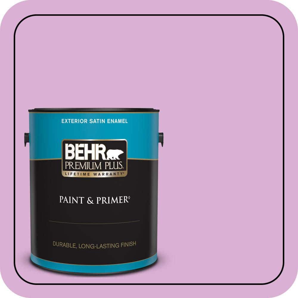 BEHR PREMIUM PLUS 1 gal. #P110-3 BFF Satin Enamel Exterior Paint & Primer