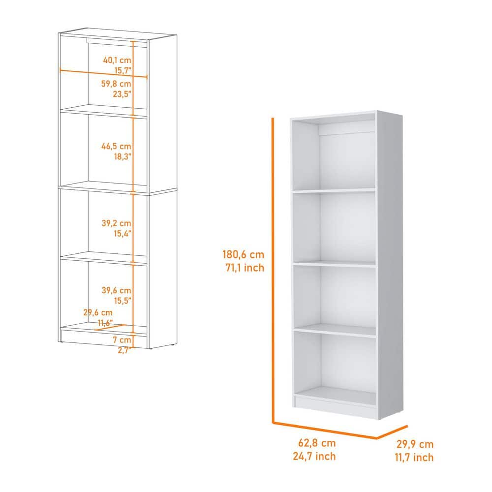 Tahanbath 71.10 in. W x 24.70 in. D x 71.10 in. H White Wood Freestanding Linen Cabinet with 4-Storage Shelves in White (3)