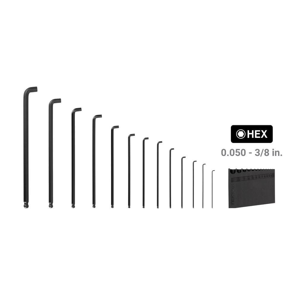 TEKTON Short Arm Ball End Hex L- Key Set with Holder, 13-Piece (0.050 in. to 3/8 in.) (3)