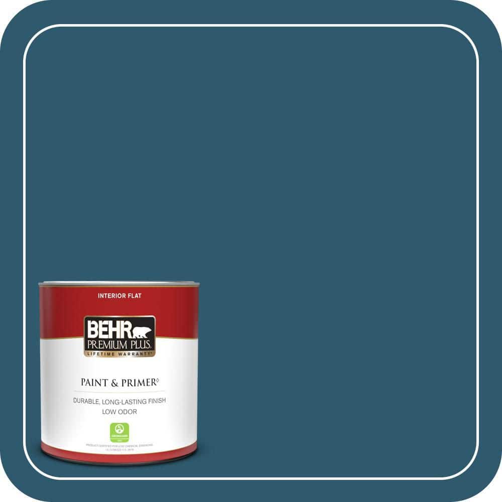 BEHR PREMIUM PLUS 1 qt. #S-H-540 Quiet Storm Flat Low Odor Interior Paint & Primer