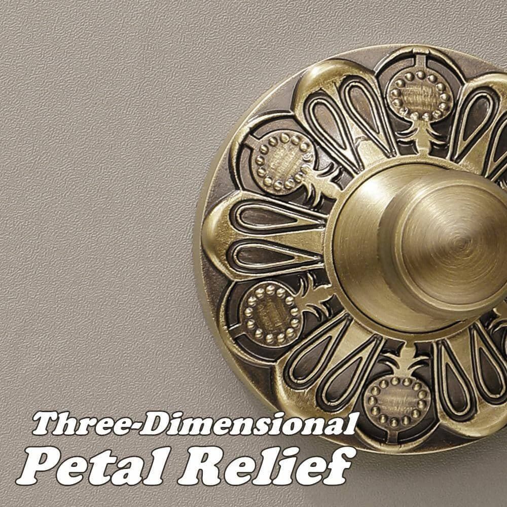 Wudkey Wall Mounted Towel Ring in Gold, Oval Hand Towel Holder, Vintage Decorative Accessories, Brass Petal-Relief Series (3)