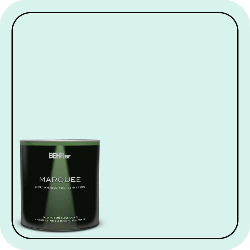 BEHR MARQUEE 1 qt. #480A-1 Minted Ice Semi-Gloss Enamel Exterior Paint & Primer