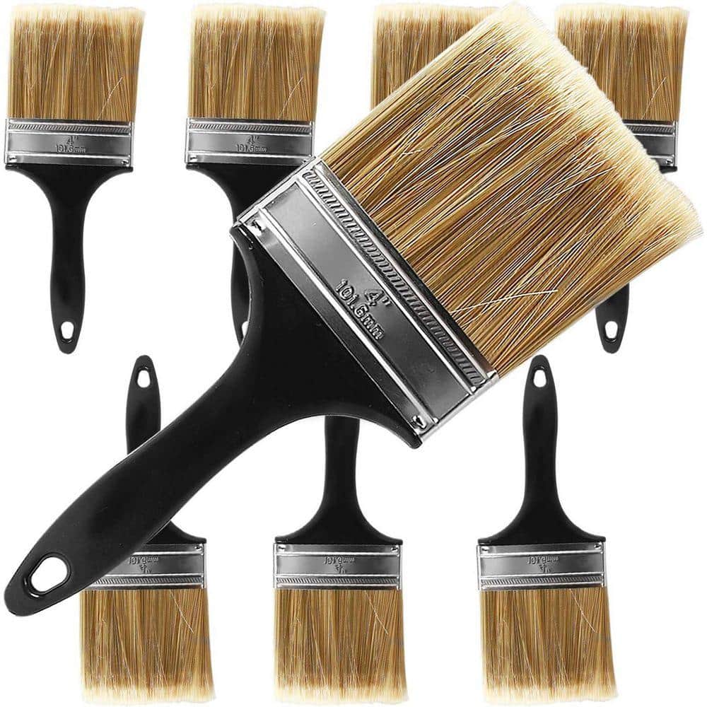 KIWDZFU 4 in. Paint Brushes Set 8-Pack for Wall Trim House Wide Chip Professional Multi-Purpose Repair Tool (1)