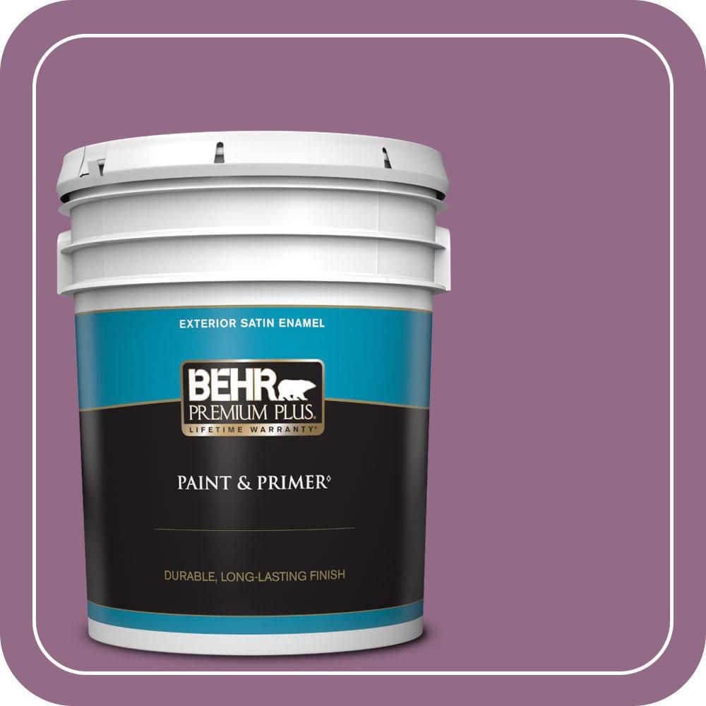 BEHR PREMIUM PLUS 5 gal. #680D-6 Lantana Satin Enamel Exterior Paint & Primer