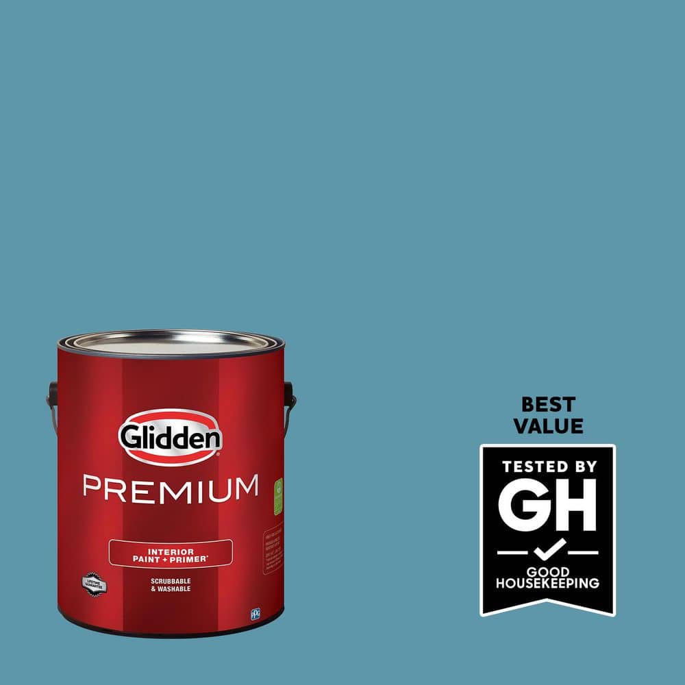 Glidden Premium 1 gal. Aqua Blue PPG1151-5 Satin Interior Latex Paint (1)