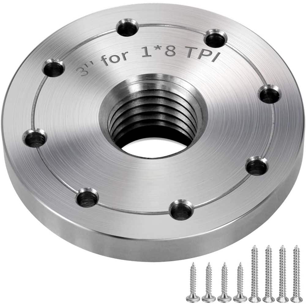 Unbranded 3 in. Steel Lathe Faceplate with 8 Screw Mounting Holes for 1 x 8TPI Spindle Wood Lathes (1-Pack) (2)