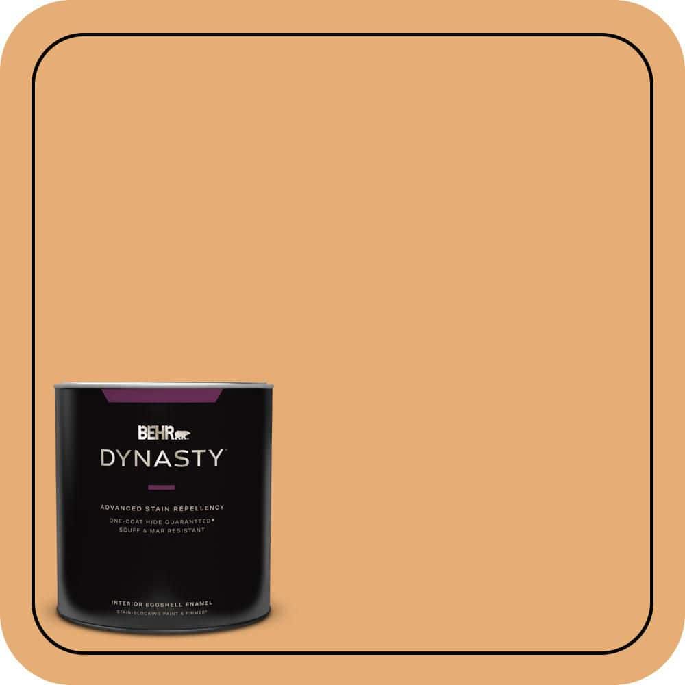 BEHR DYNASTY 1 qt. #PMD-75 Autumn Gourd Eggshell Enamel Interior Stain-Blocking Paint and Primer