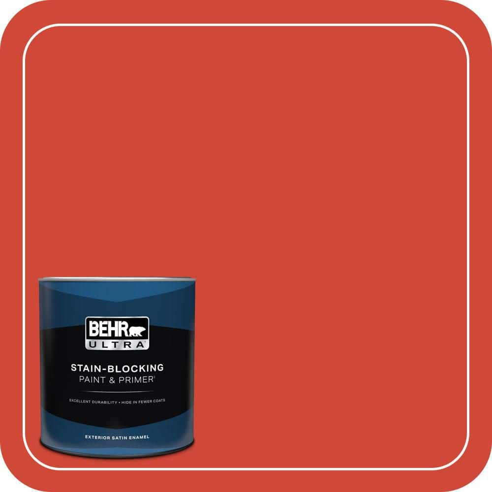BEHR ULTRA 1 qt. #P180-7 Top Tomato Satin Enamel Exterior Paint & Primer (1)