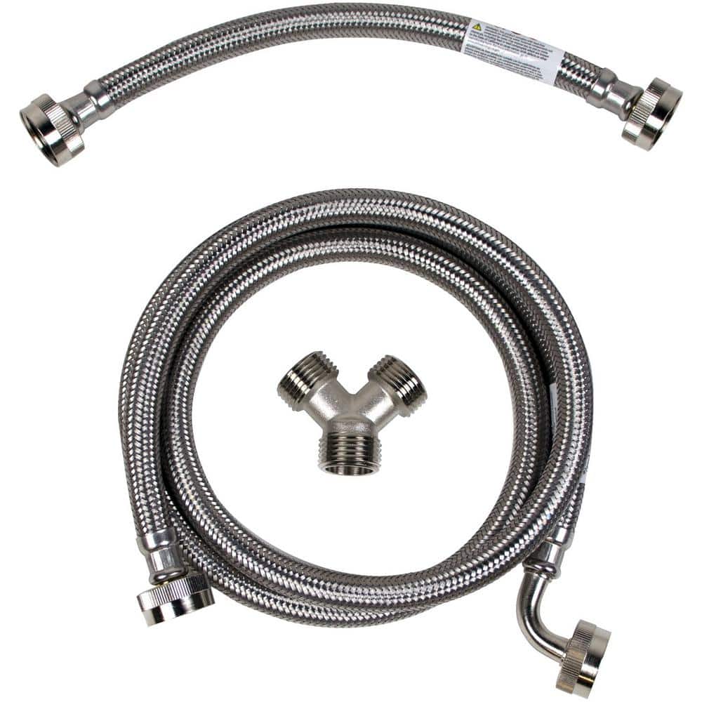 CERTIFIED APPLIANCE ACCESSORIES 5 ft. Braided Steam Dryer Installation Kit with Elbow