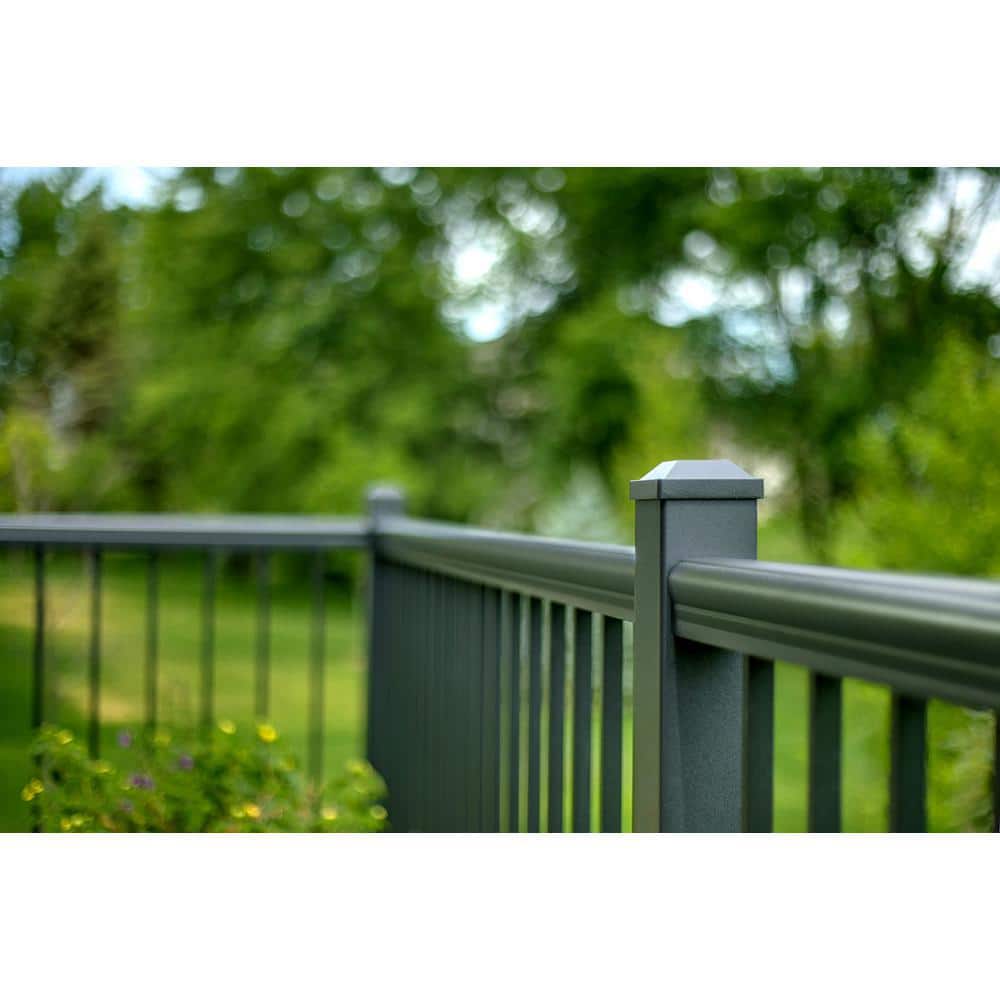 Aria Railing 36 in. x 69.43 in. Black Powder Coated Aluminum Preassembled Deck Railing (3)