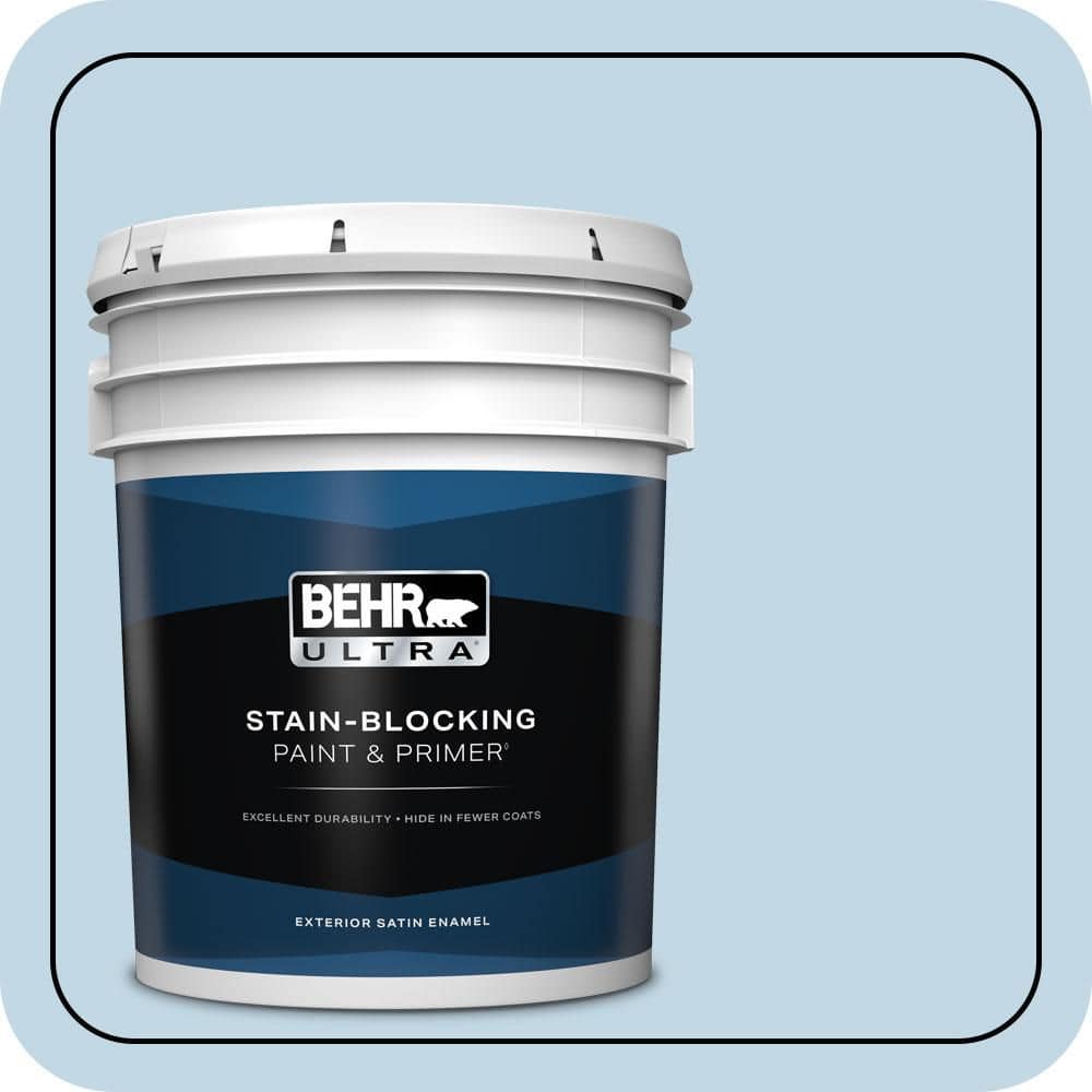 BEHR ULTRA 5 gal. #S500-1 Distant Shore Satin Enamel Exterior Paint & Primer