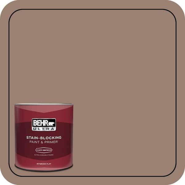 BEHR ULTRA 1 qt. #N190-5 Frontier Brown Extra Durable Flat Interior Paint & Primer (2)