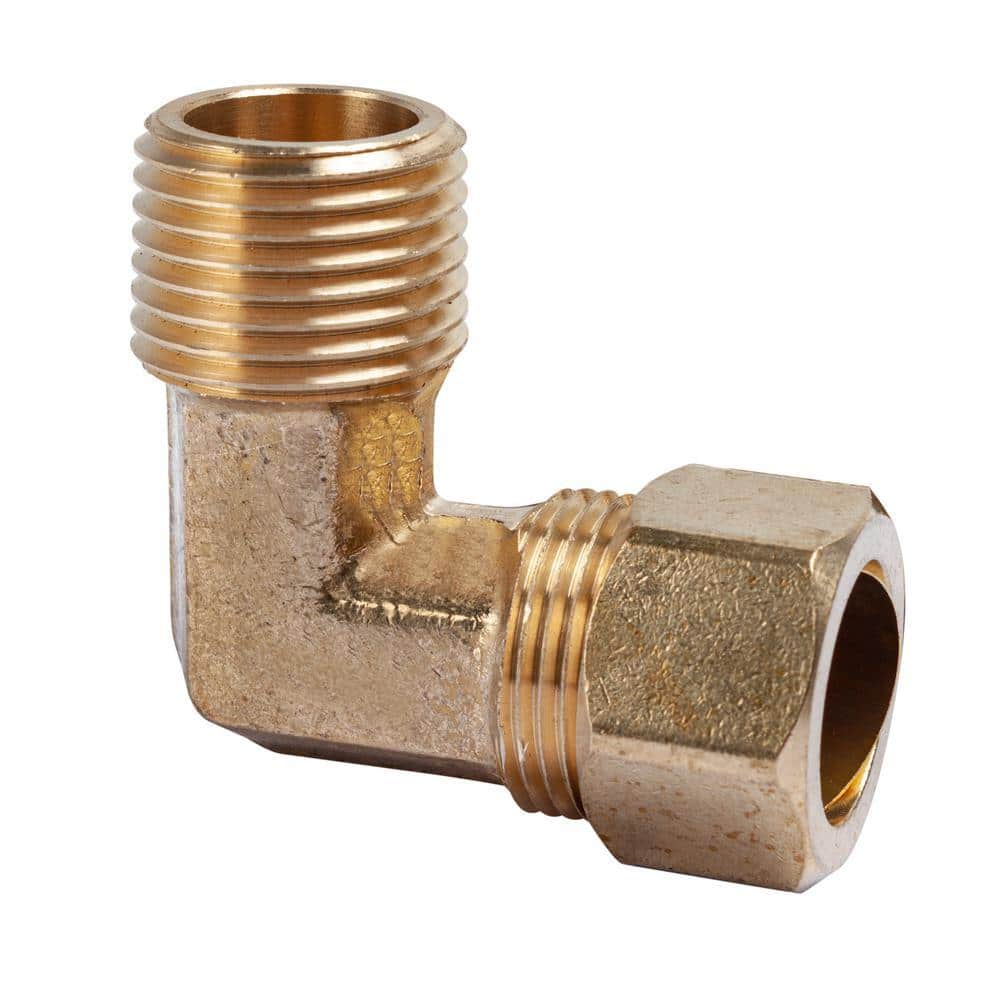 LTWFITTING 1/2 in. O.D. 1/2 in. MIP Brass Compression 90-Degree Elbow Fitting (1)